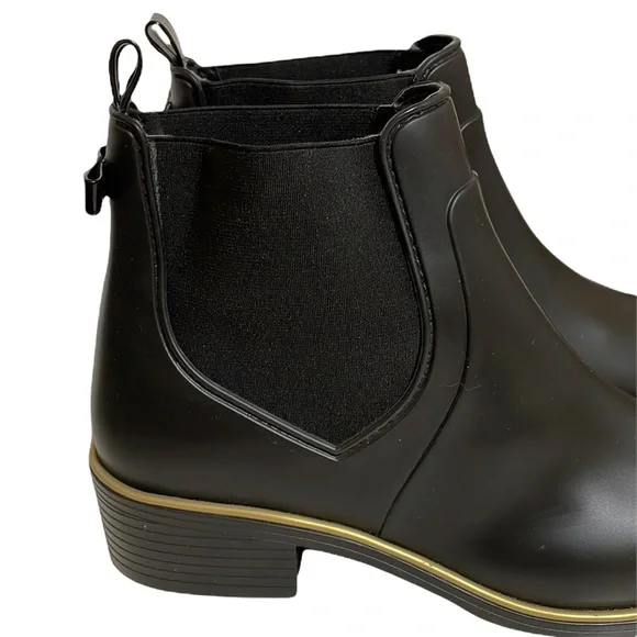 Kate Spade Sedgwick Black Rubber Rain Ankle Boots Size 9 - Picture 7 of 16